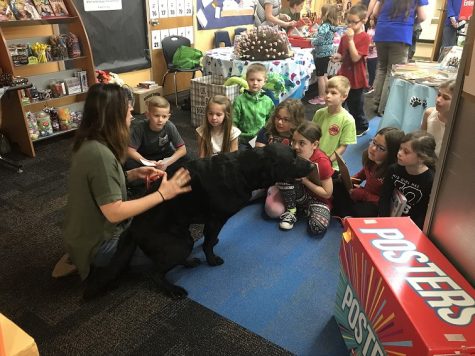 Duggan visits the Elementary Book Fair