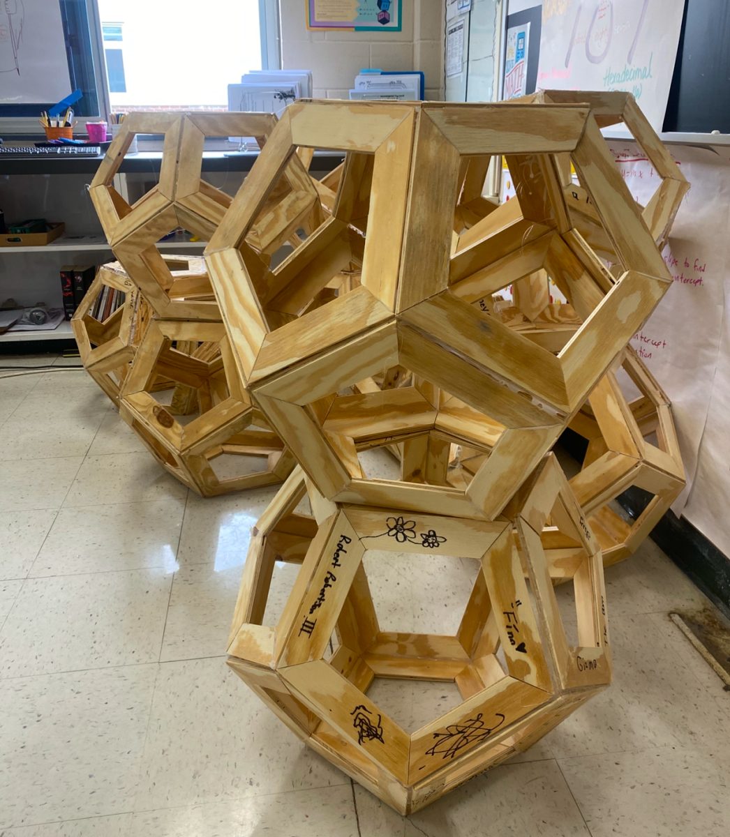 7th graders built Dodecahedrons!