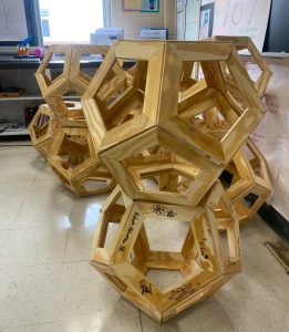 7th graders built Dodecahedrons!